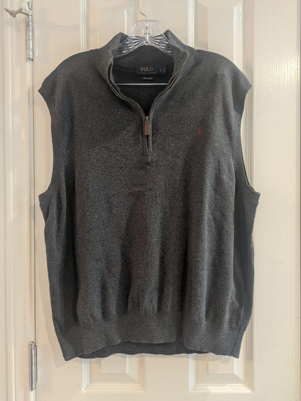 Polo Ralph Lauren Quarter Zip Grey Knit Vest